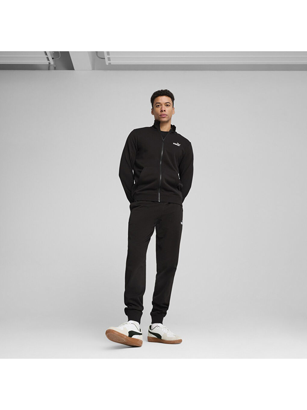 Essentials No 1 Logo Track Erkek Siyah Dik Yaka Ceket-2