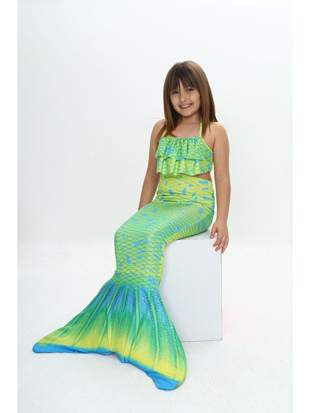 Yeşil Kız Çocuk Deniz Kızı Kostümü