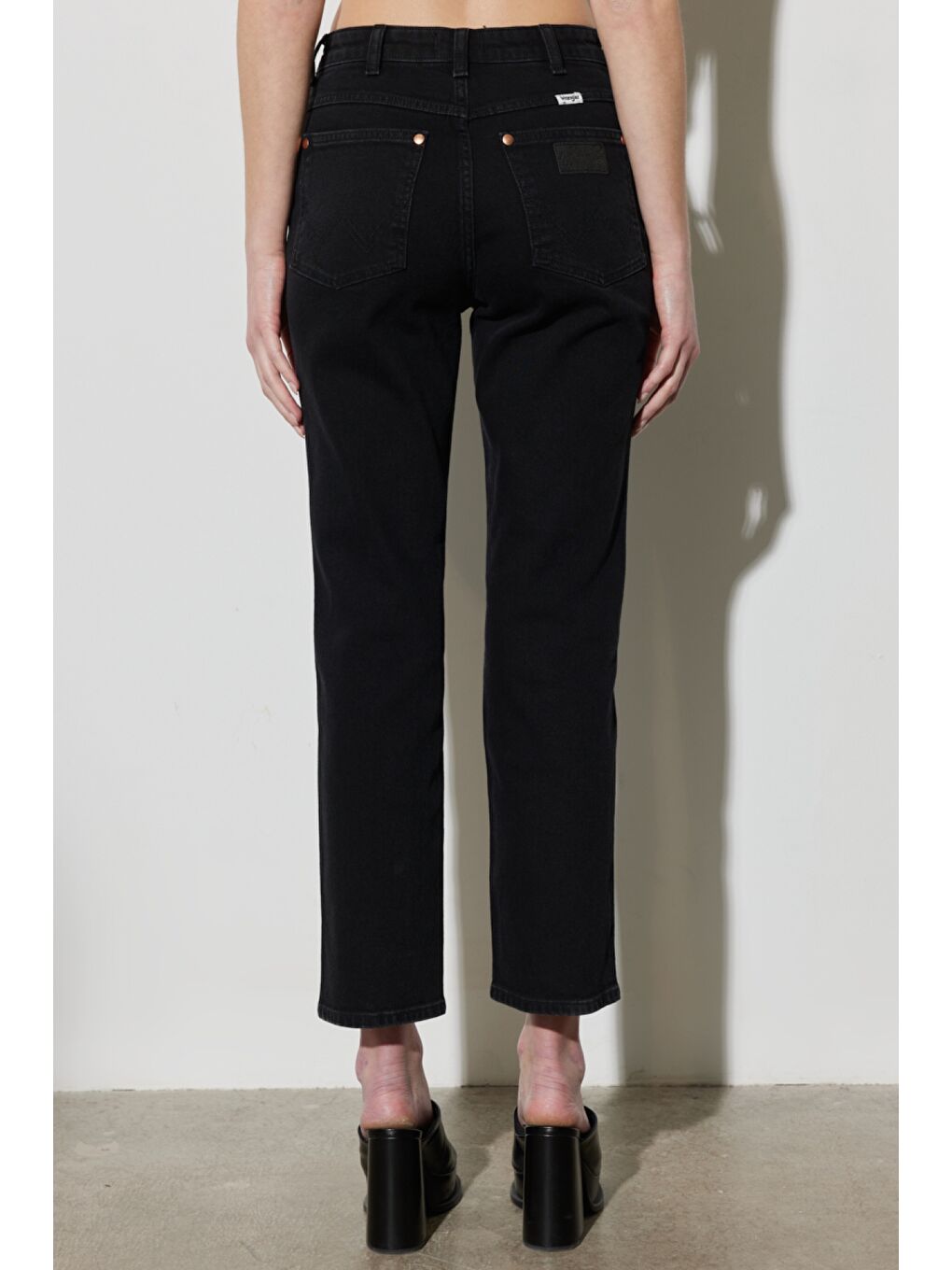 Siyah Wild West Straight Fit Düz Kesim Yüksek Bel Esnek Jean Jean Pantolon-4