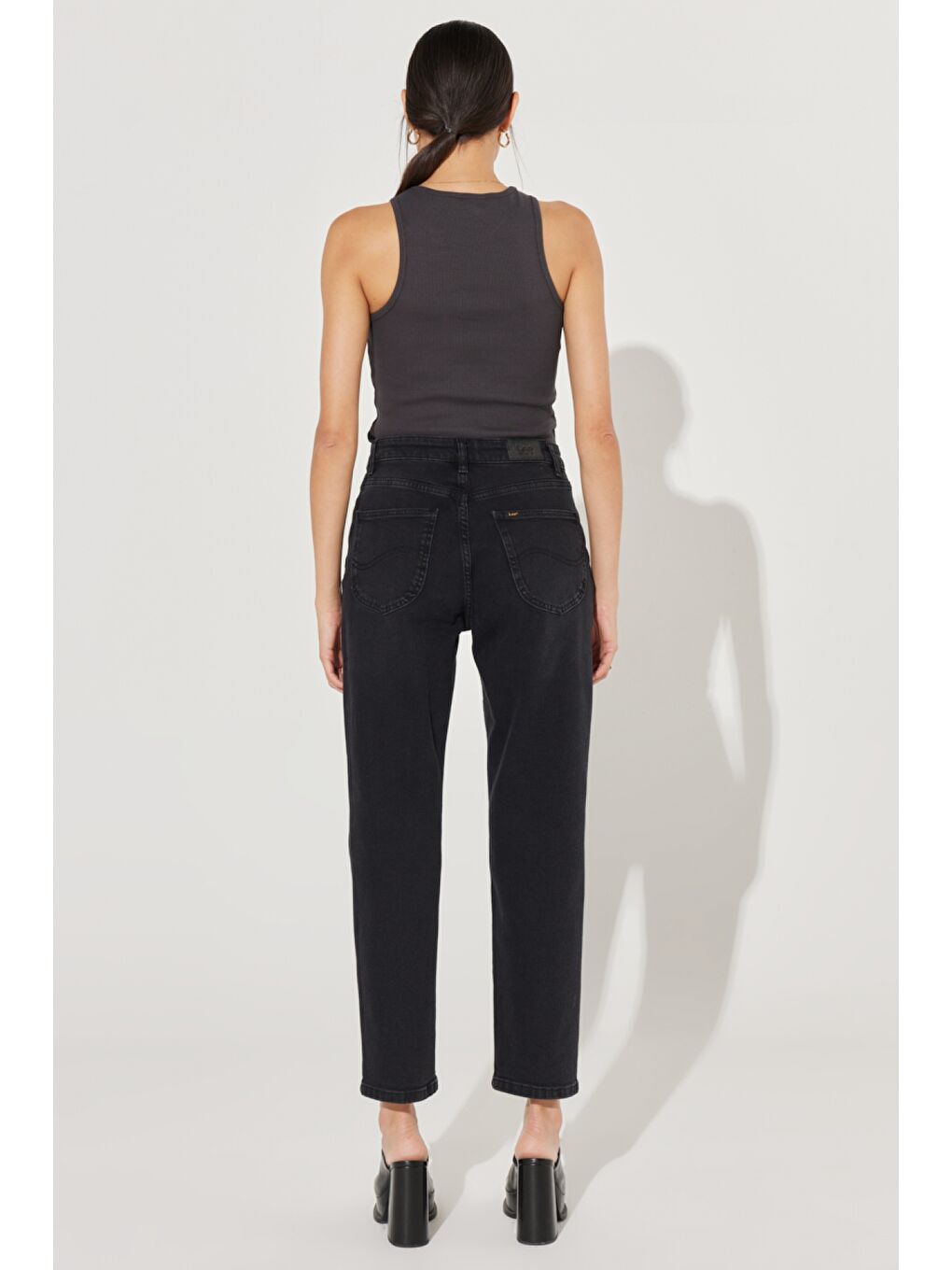 Carol Straight Fit Düz Kesim Yüksek Bel Siyah Esnek Jean Jean Pantolon-5