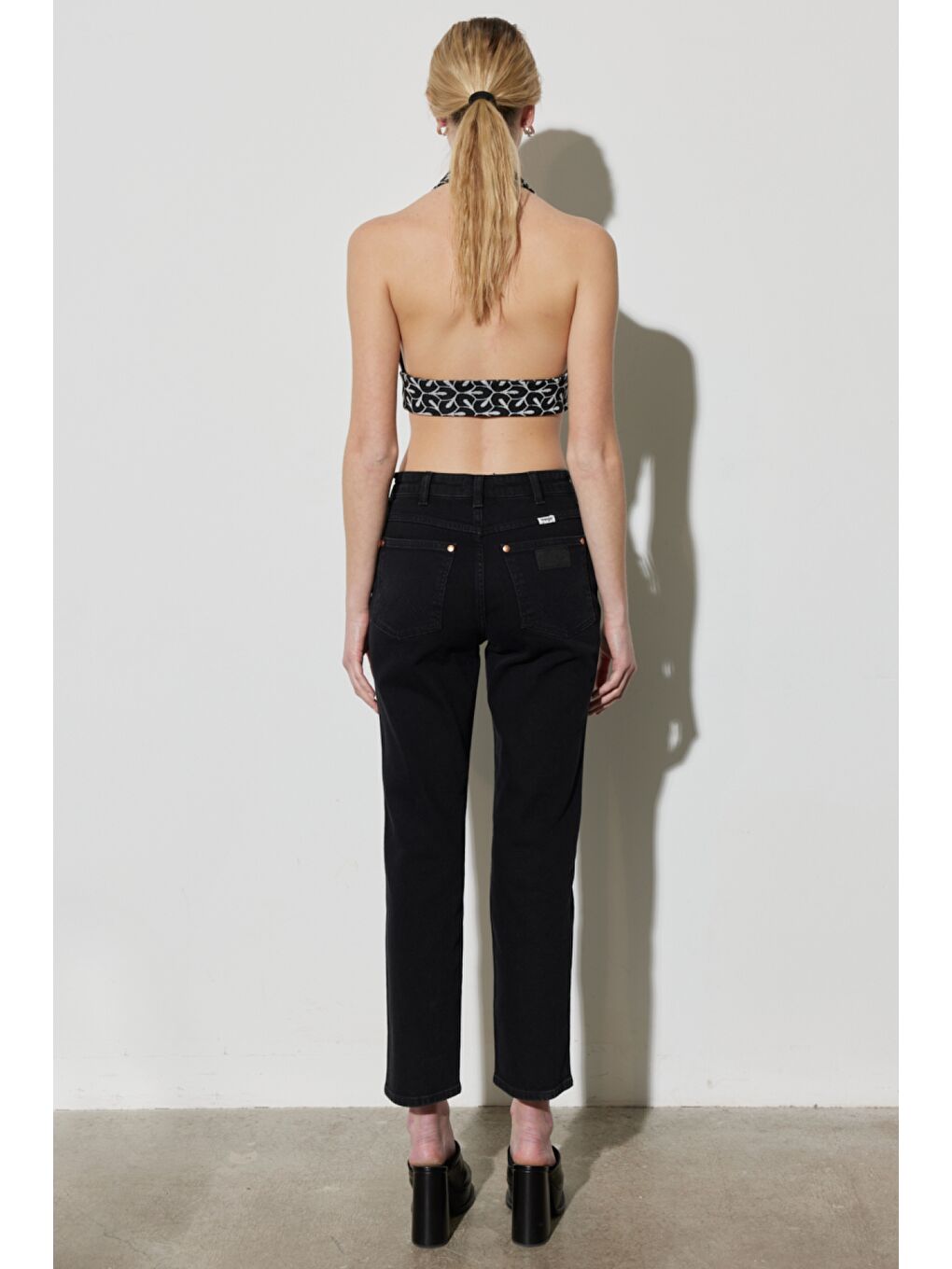 Siyah Wild West Straight Fit Düz Kesim Yüksek Bel Esnek Jean Jean Pantolon-5