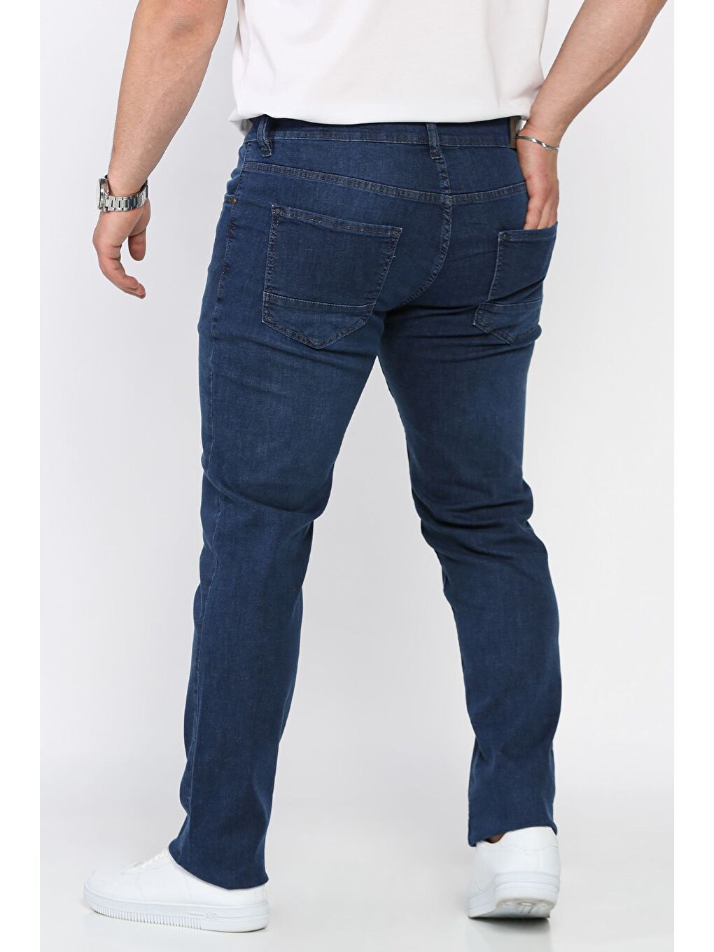 Lacivert Fermuarlı Elastanlı Erkek Jean Pantolon-2
