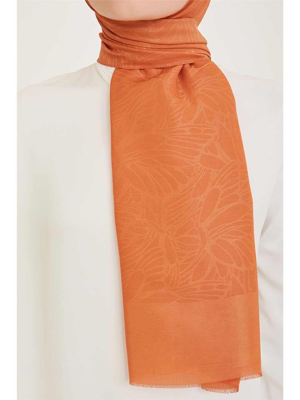Turuncu Trend Pera Şal 3 4876-1