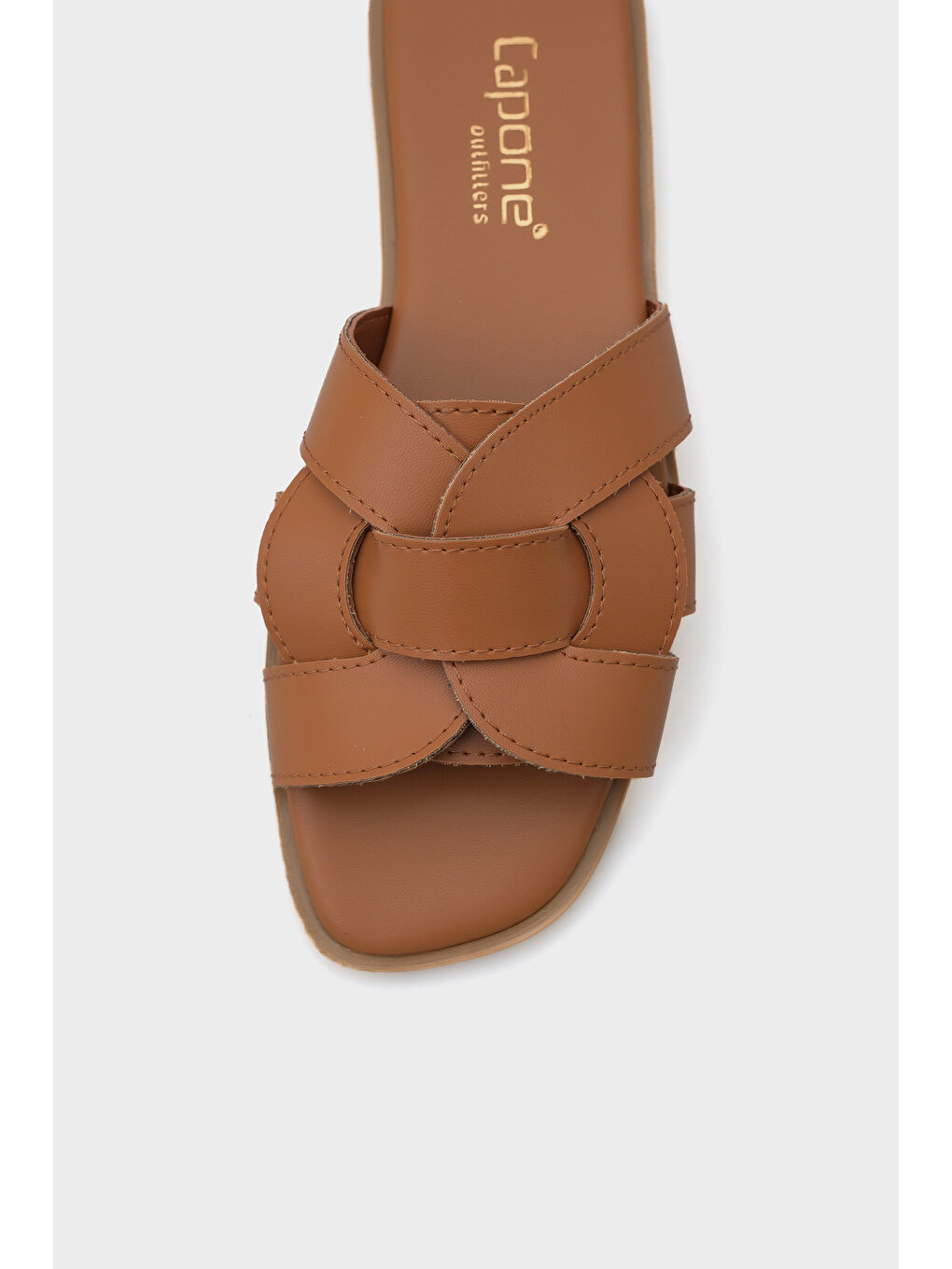 Kahverengi Lauren Kadın Küt Burun Terlik-2