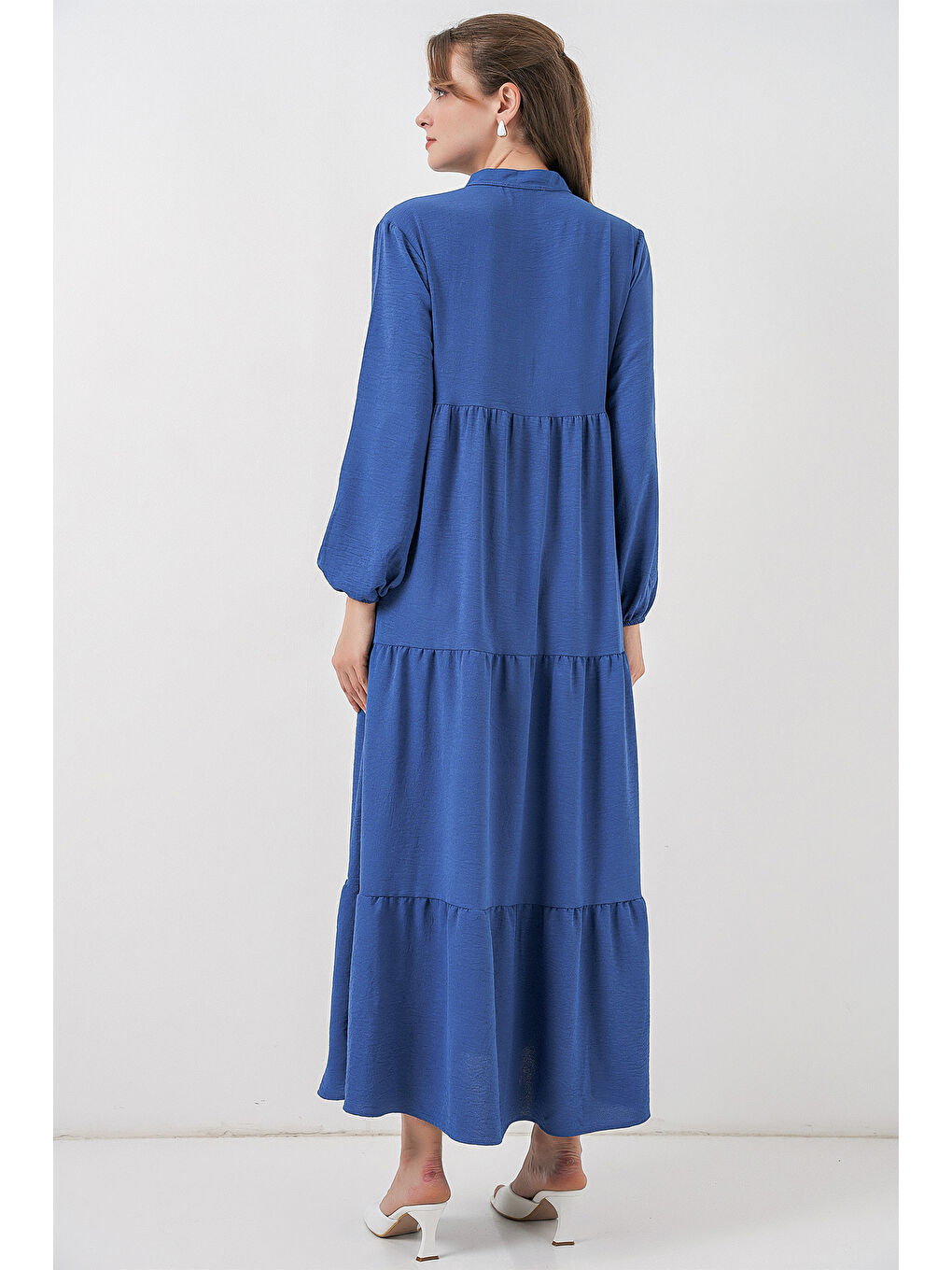 Mavi T1627 Yaka Bağcıklı Elbise - C.Saks-5