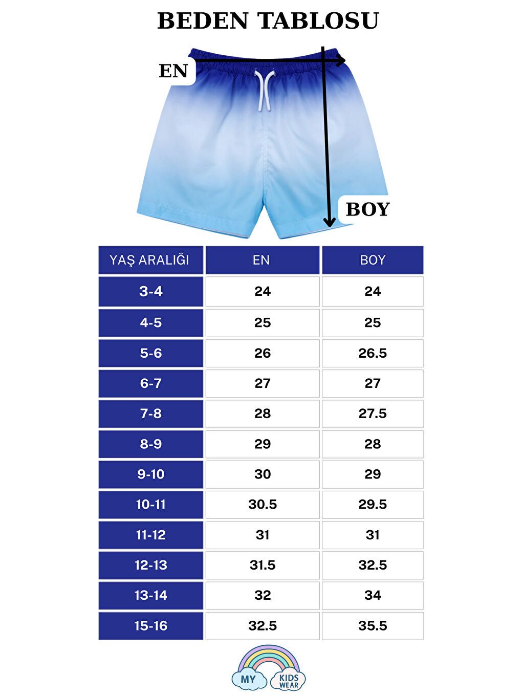 Pembe Erkek Çocuk Degrade Desenli Deniz Şortu 2’li Set 3-16 Yaş 12381-3