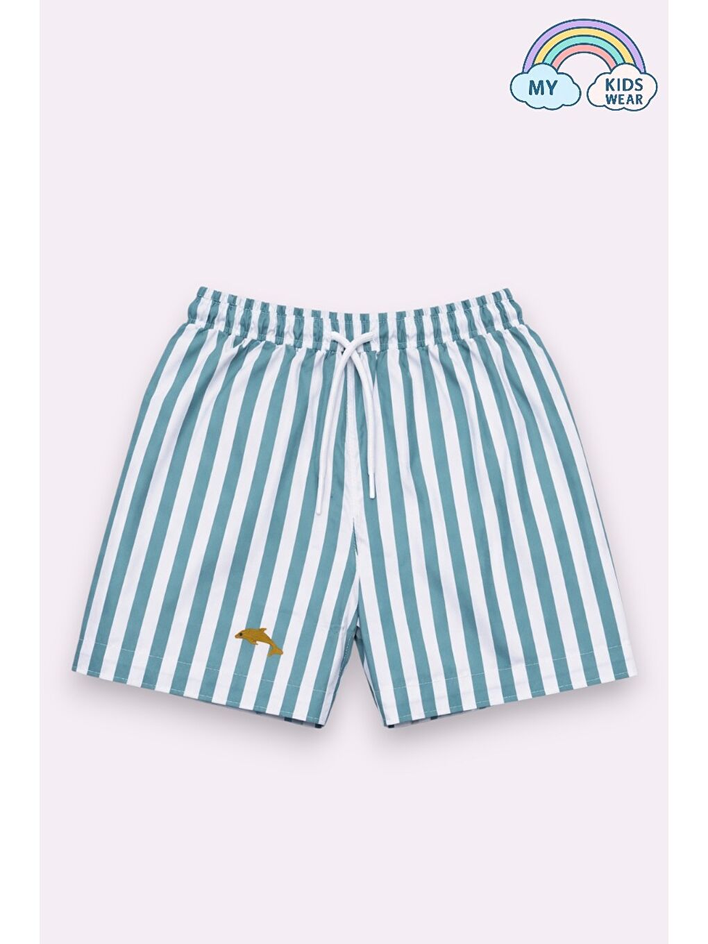 Kırmızı Erkek Çocuk Çizgili Deniz Şortu 2’li Set 12379-1