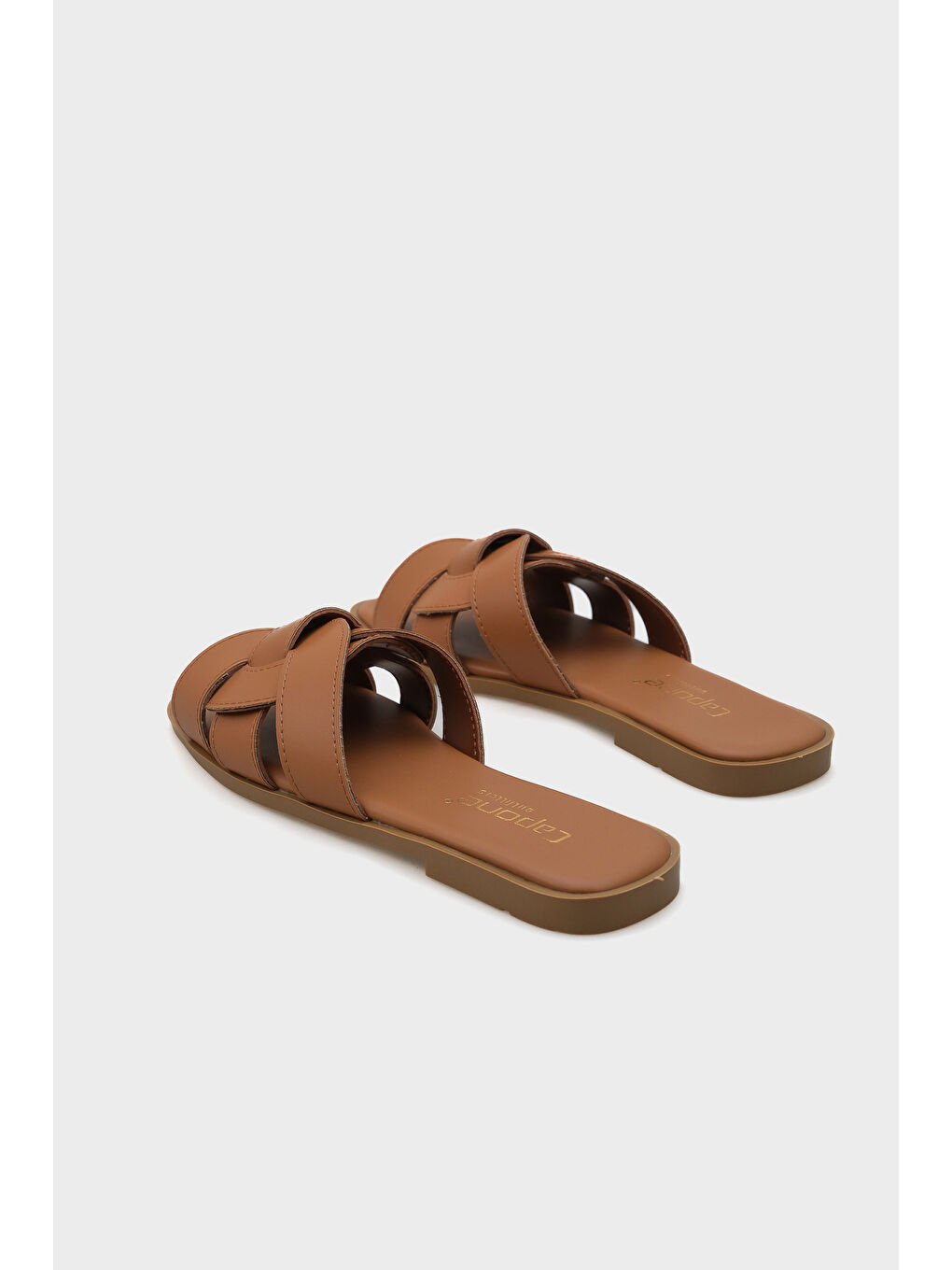 Kahverengi Lauren Kadın Küt Burun Terlik-4