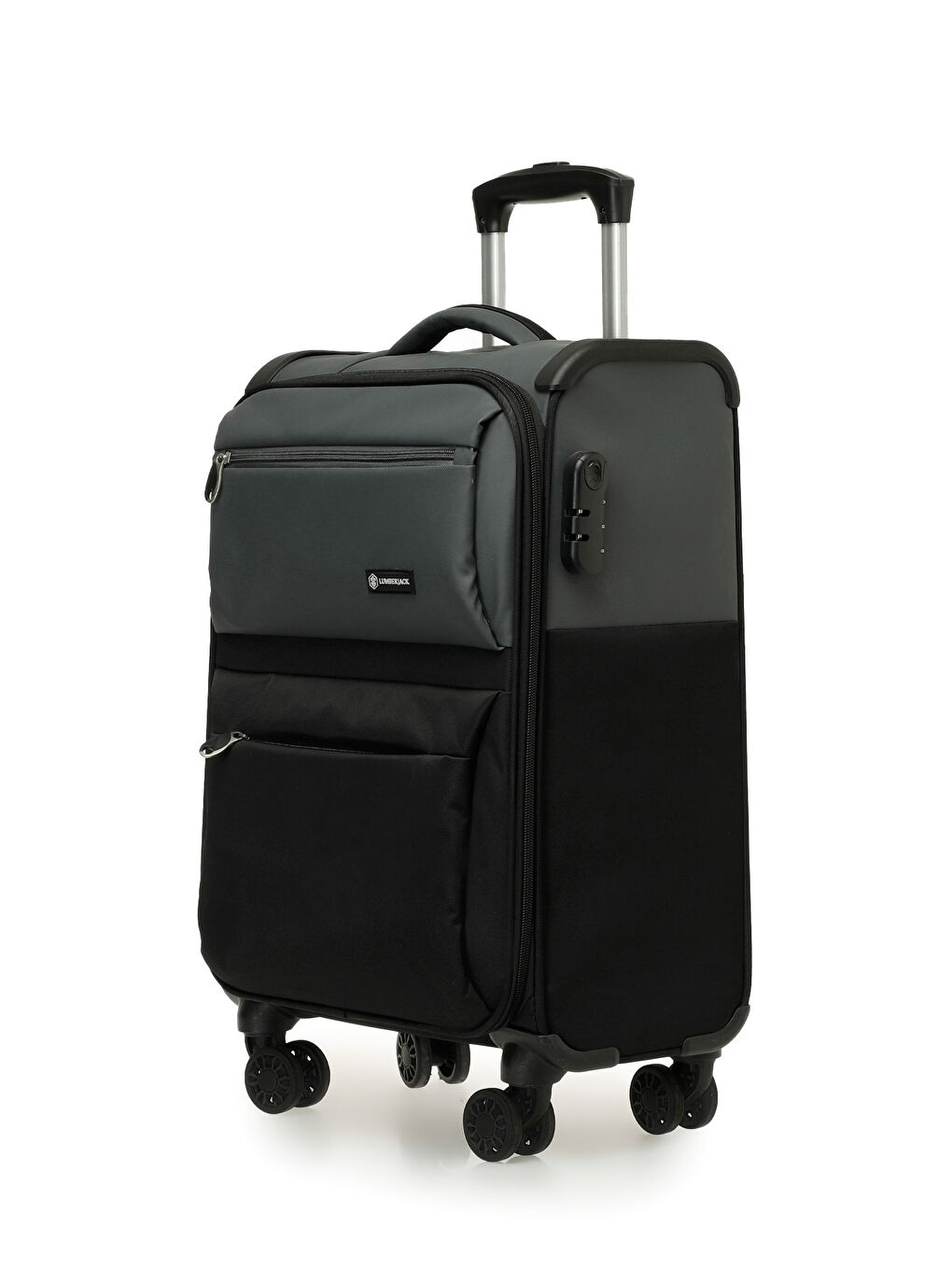 TEKSTIL CIFT RENK -B 5FX Siyah Unisex Büyük Boy Valiz-1