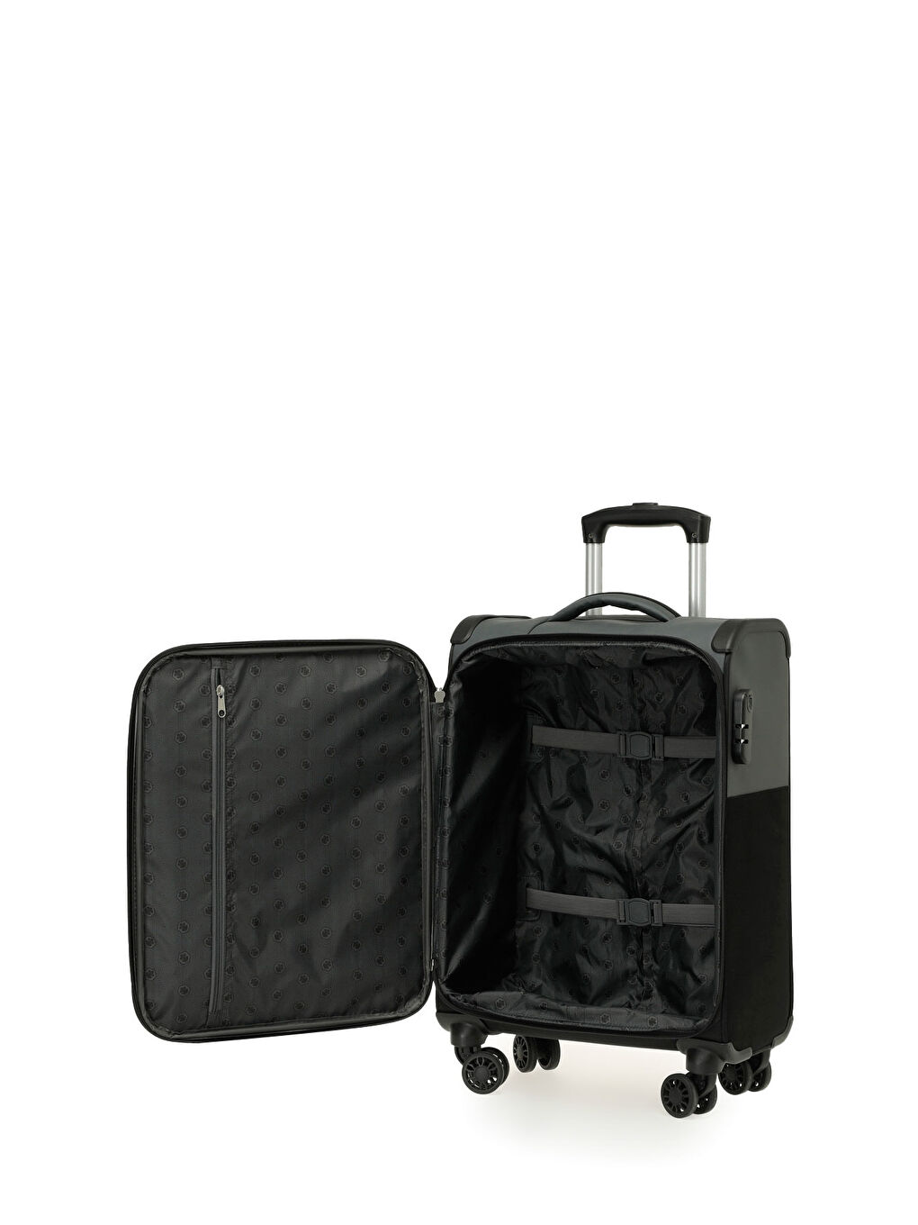 TEKSTIL CIFT RENK -B 5FX Siyah Unisex Büyük Boy Valiz-3