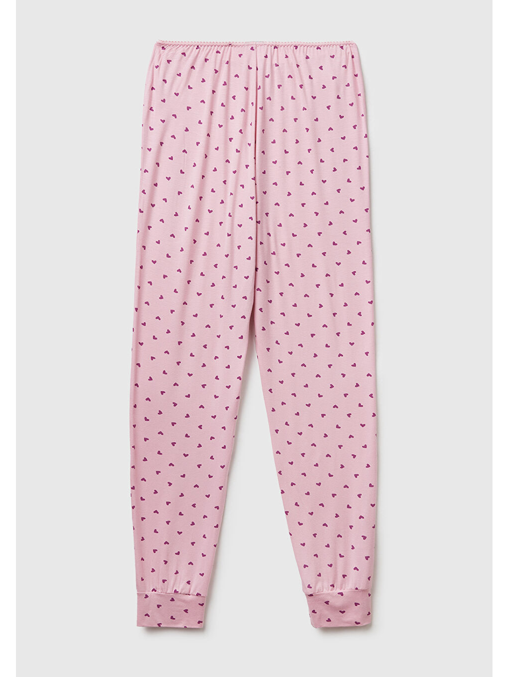 Kadın Pembe Viskoz Karışımlı Esnek Pijama Altı-3