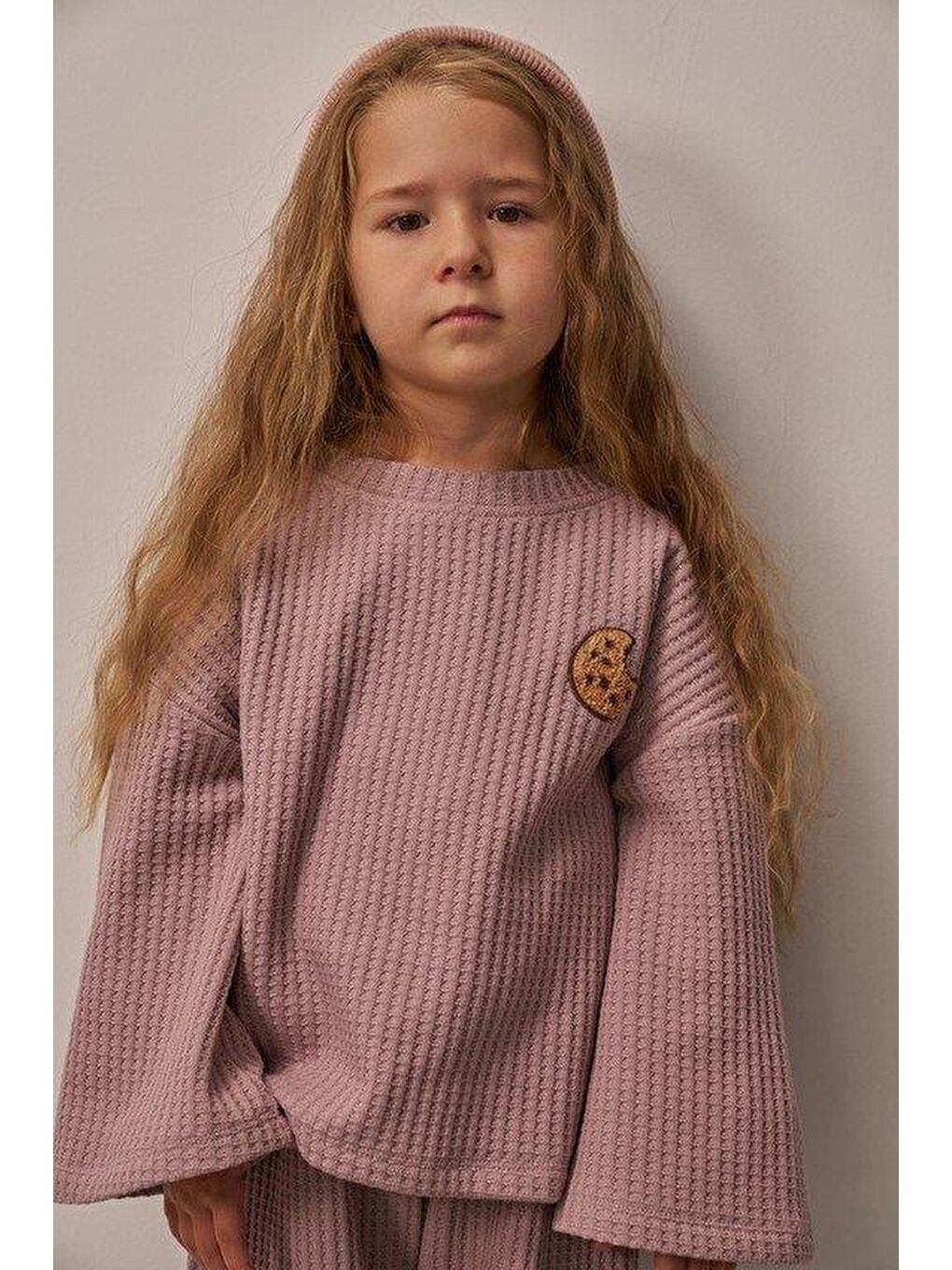 Pembe Gül Kurusu Cookie Nakışlı Dökümlü Alt Üst Takım-4