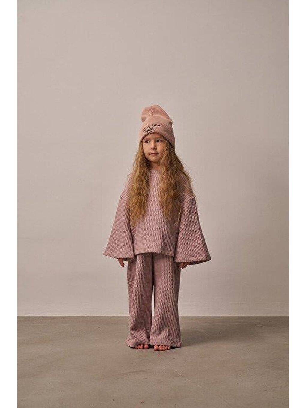 Pembe Gül Kurusu Cookie Nakışlı Dökümlü Alt Üst Takım-5