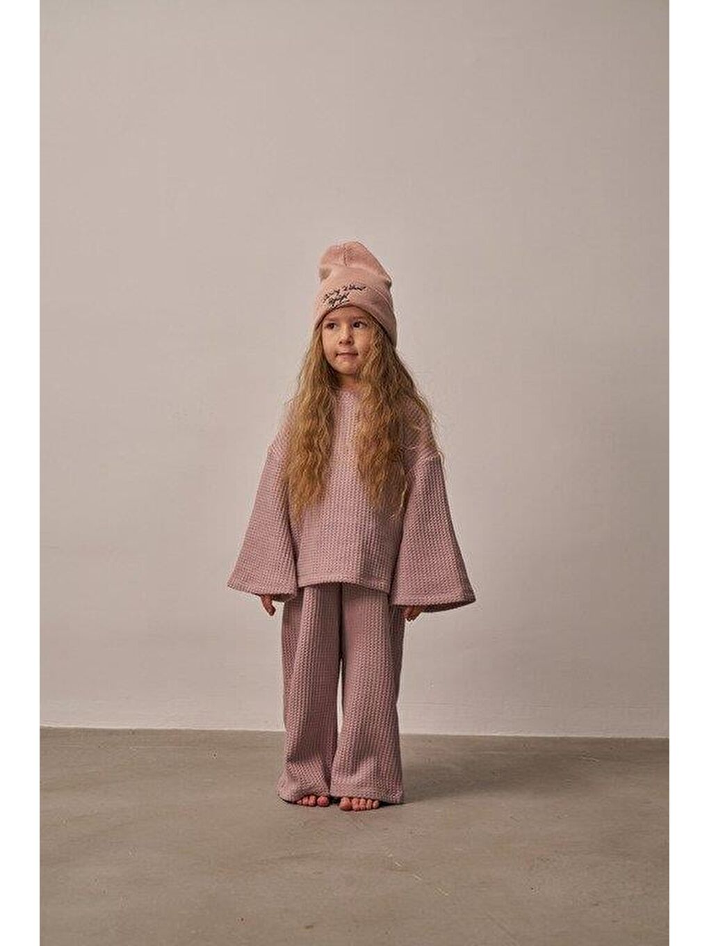 Pembe Gül Kurusu Cookie Nakışlı Dökümlü Alt Üst Takım-6