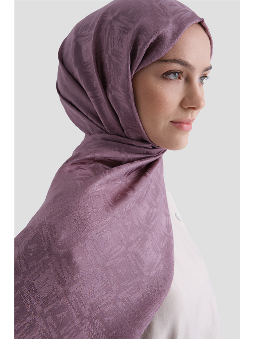 Mor Lyocell Naia Kare Monogram Şal 6 47-3