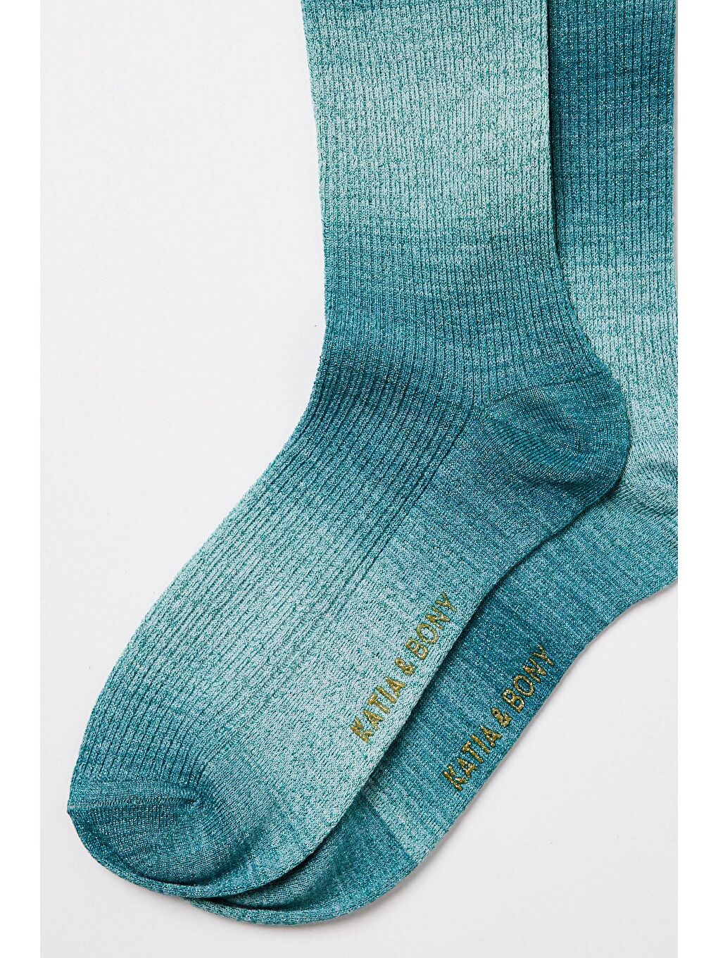 Kadın Degrade Soket Çorap Yeşil-1