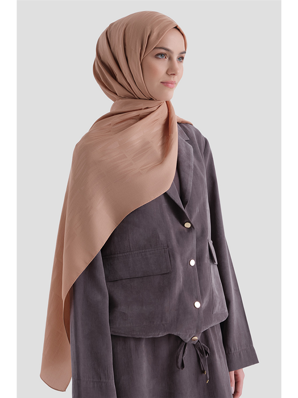 Pembe Lyocell Naia Çubuk Desen Şal 3 38-1