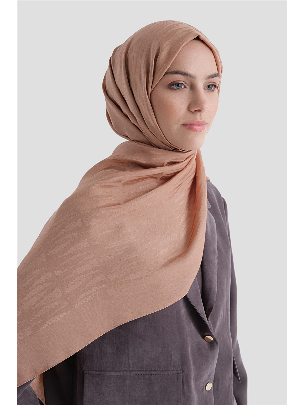 Pembe Lyocell Naia Çubuk Desen Şal 3 38-2