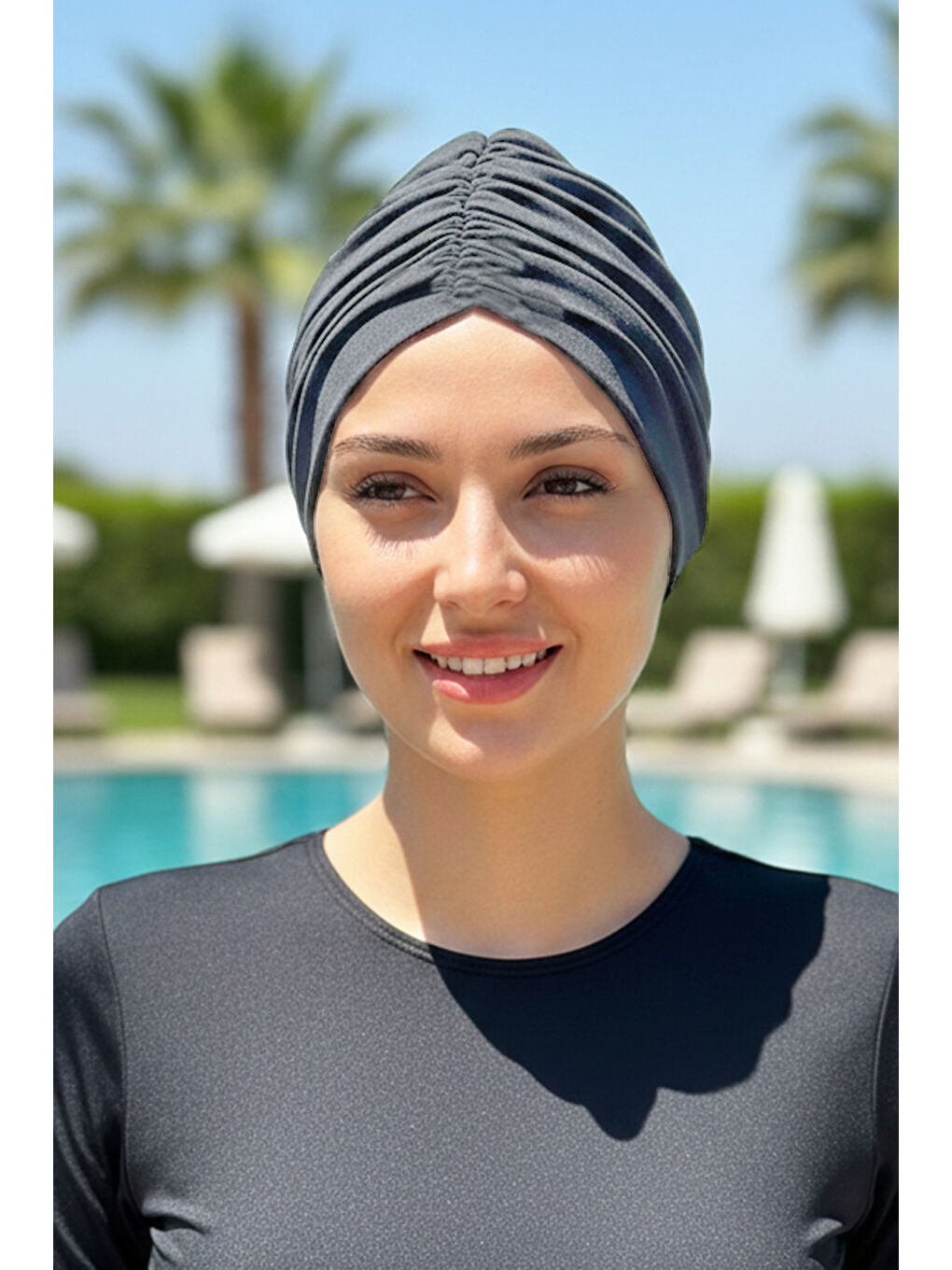 Havuz Deniz Çift Taraflı Bone R-987 Gri