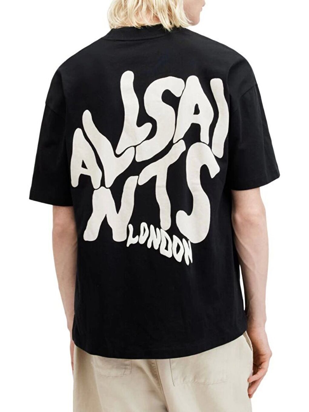 Erkek Baskılı Oversize T-shirt - Siyah-1