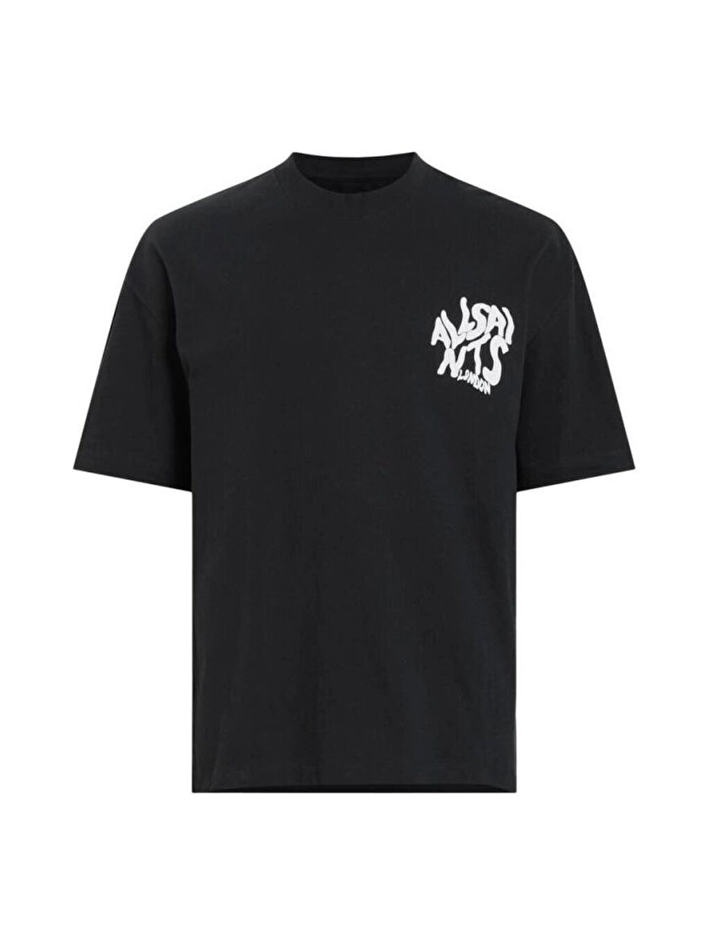 Erkek Baskılı Oversize T-shirt - Siyah-2