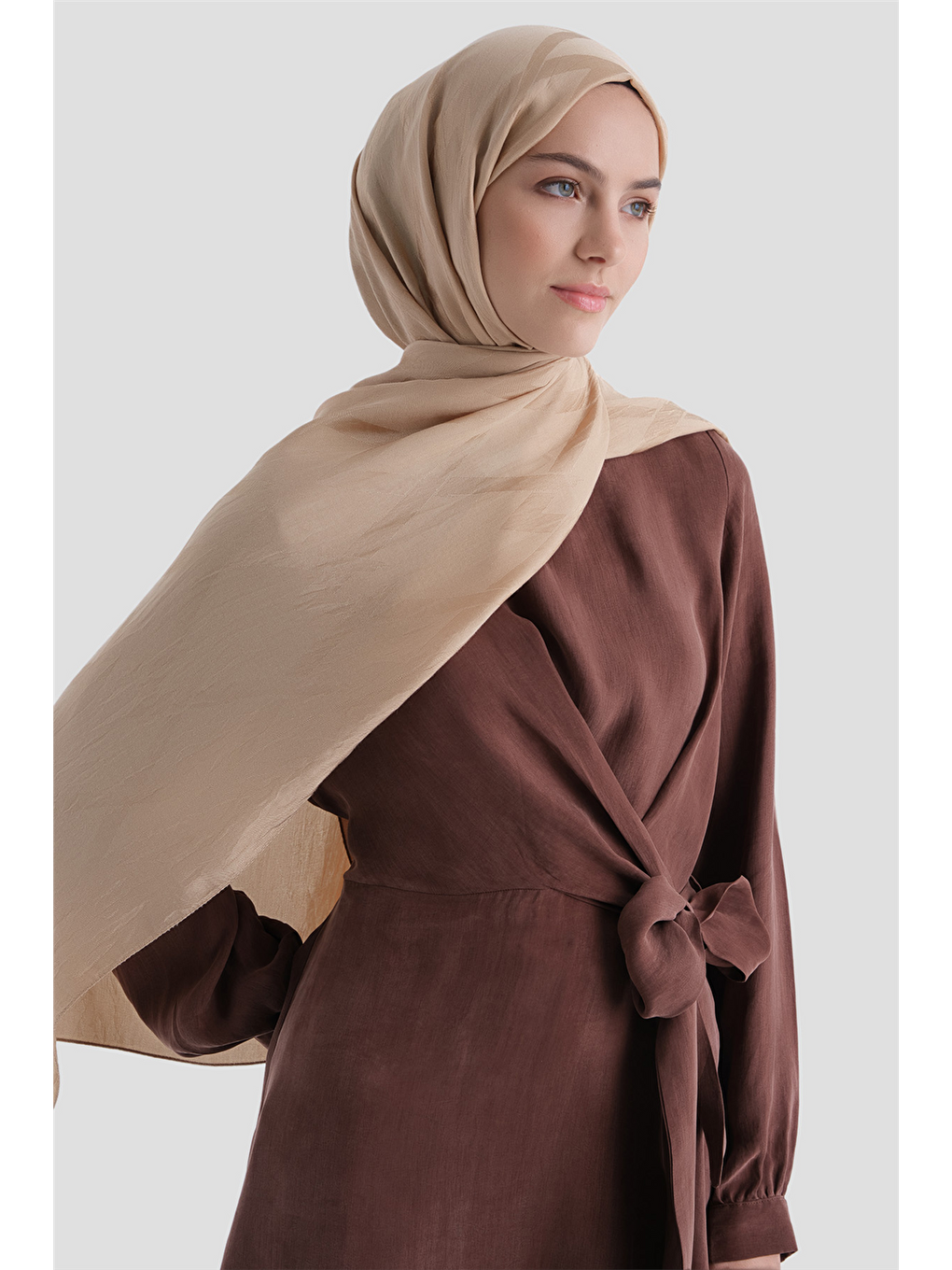 Pembe Lyocell Naia Zikzak Desen Şal 1- 62