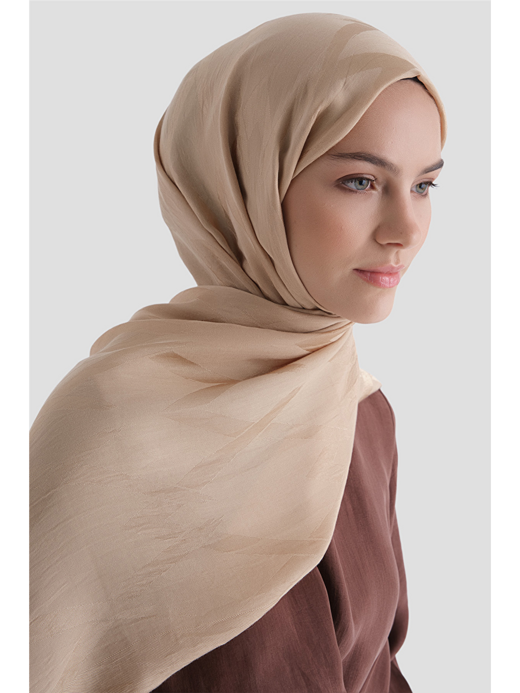 Pembe Lyocell Naia Zikzak Desen Şal 1- 62-2