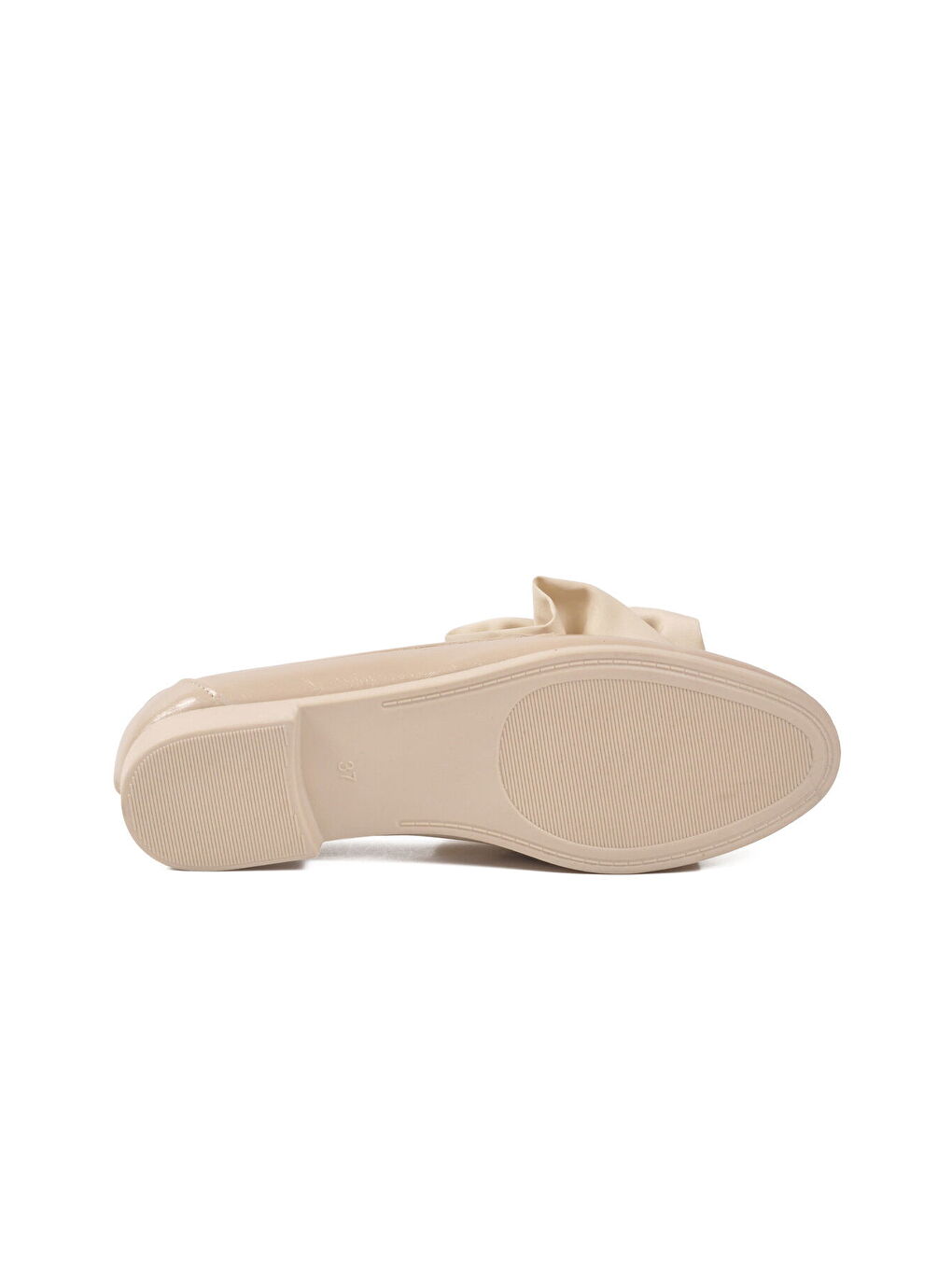 Bej Hafif Fiyonk Kurdeleli Kadın Babet Ayakkabı 572485 Z-4