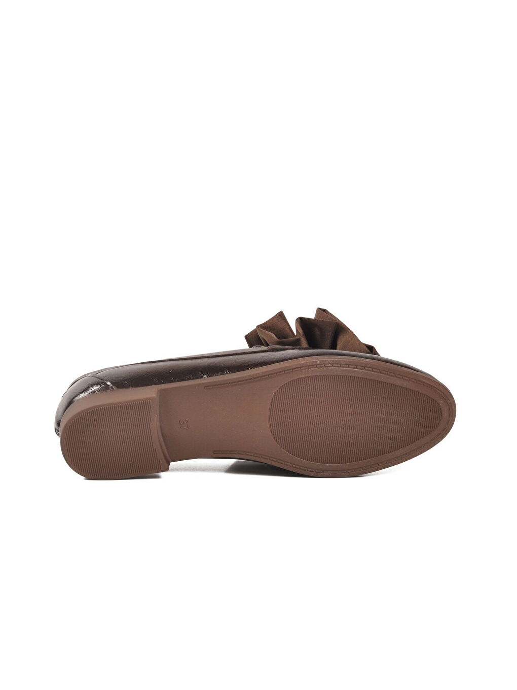 Kahverengi Kahve Hafif Fiyonk Kurdeleli Kadın Babet Ayakkabı 572485 Z-4