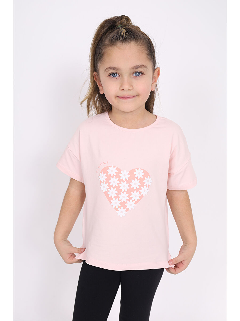 Pembe Kız Çocuk Baskılı Tişört