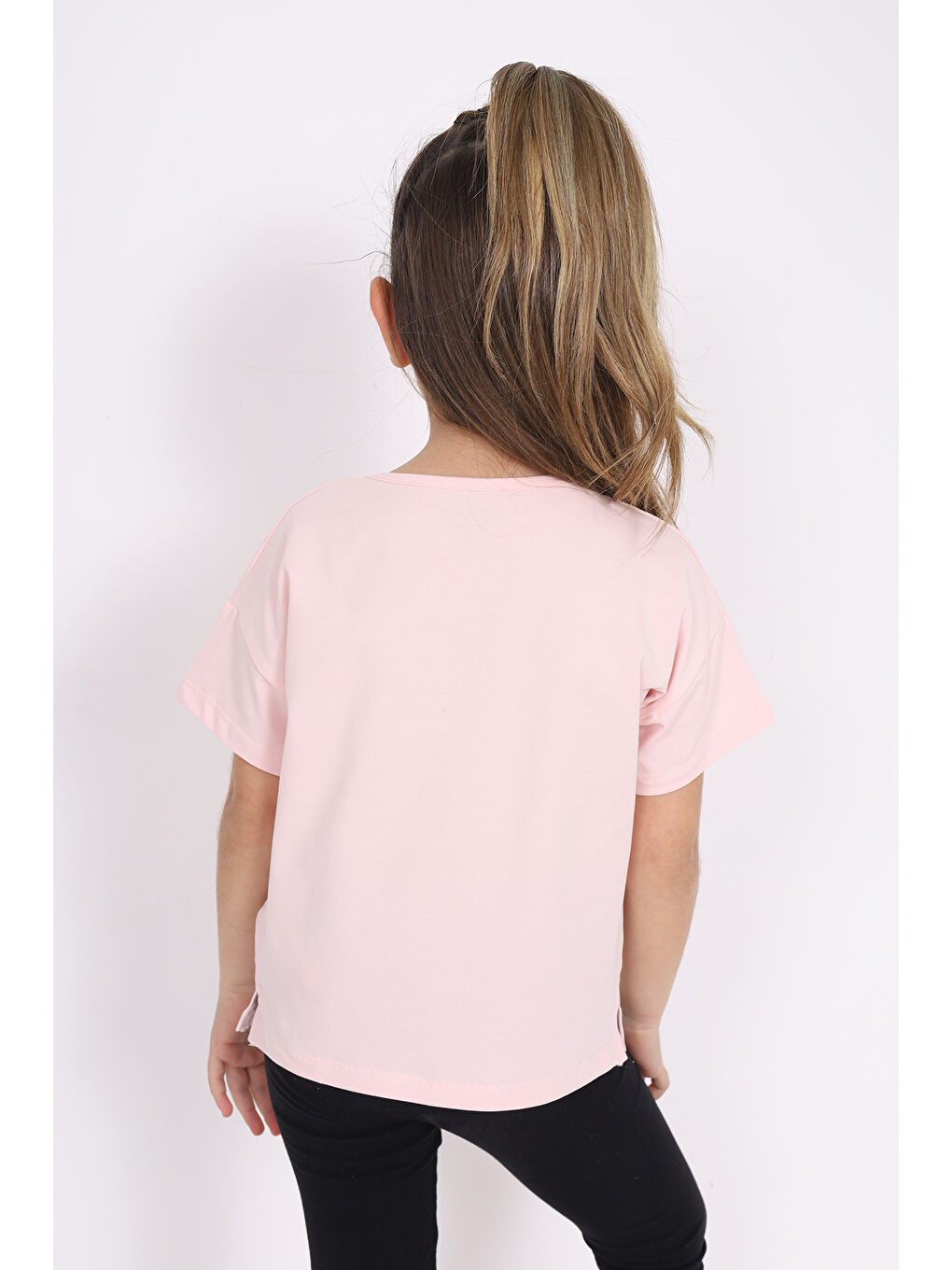 Pembe Kız Çocuk Baskılı Tişört-2