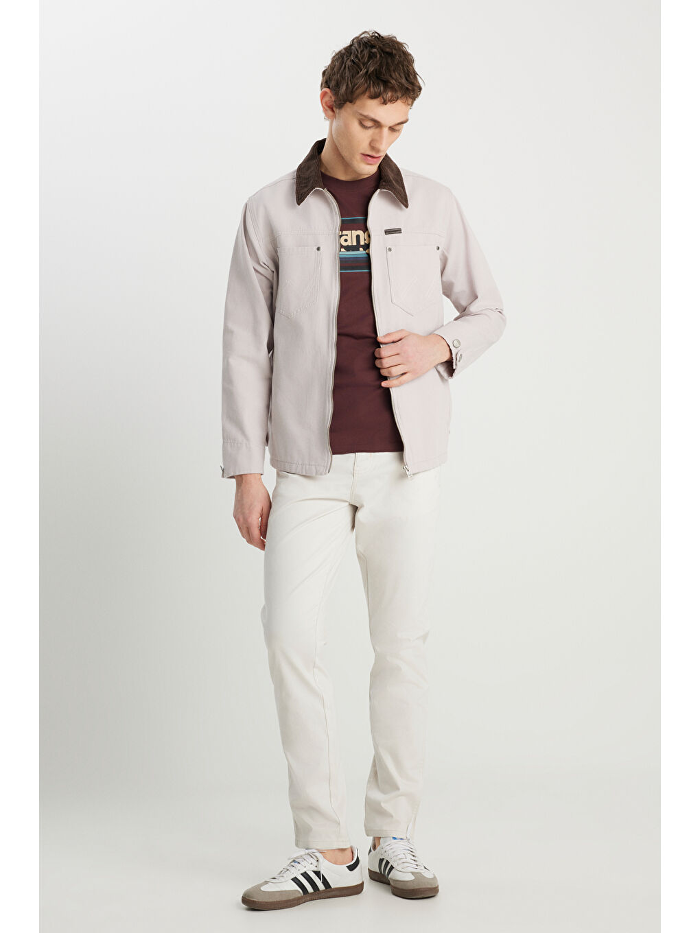 %100 Pamuk Regular Fit Normal Kesim Kadife Yaka Gri Ceket-2