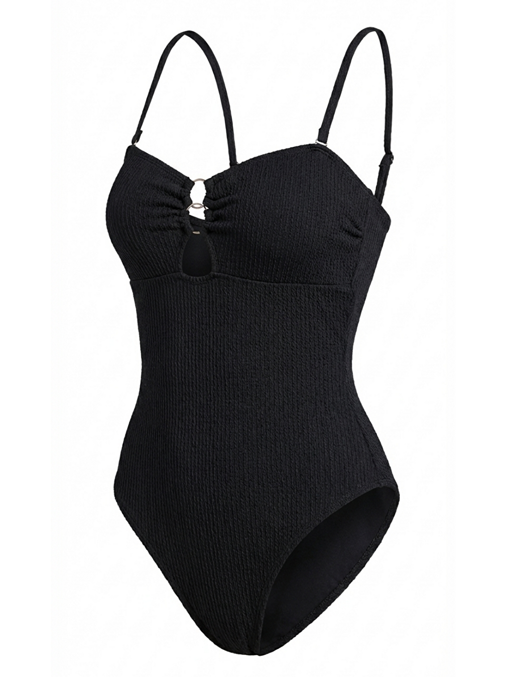 Kadın Silverline Çapraz Askılı Siyah Mayo