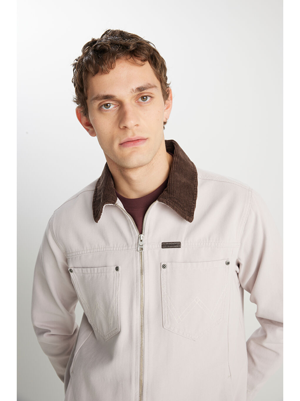 %100 Pamuk Regular Fit Normal Kesim Kadife Yaka Gri Ceket-3