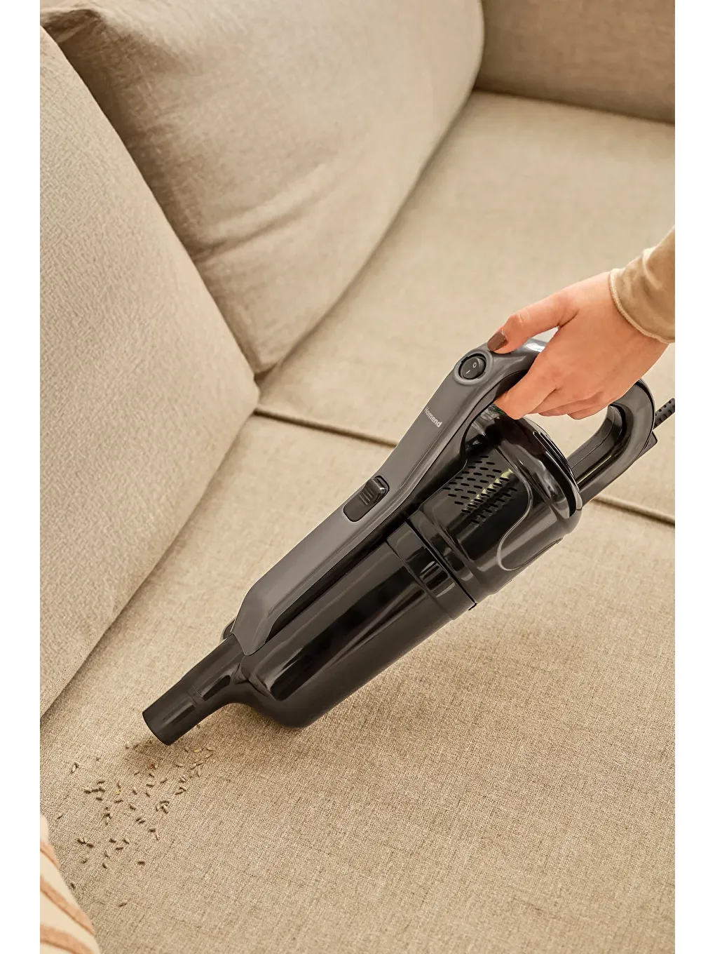 Dustrider 1265H 2 in 1 Kablolu Toz Torbasız Dikey Süpürge Siyah Gri-3