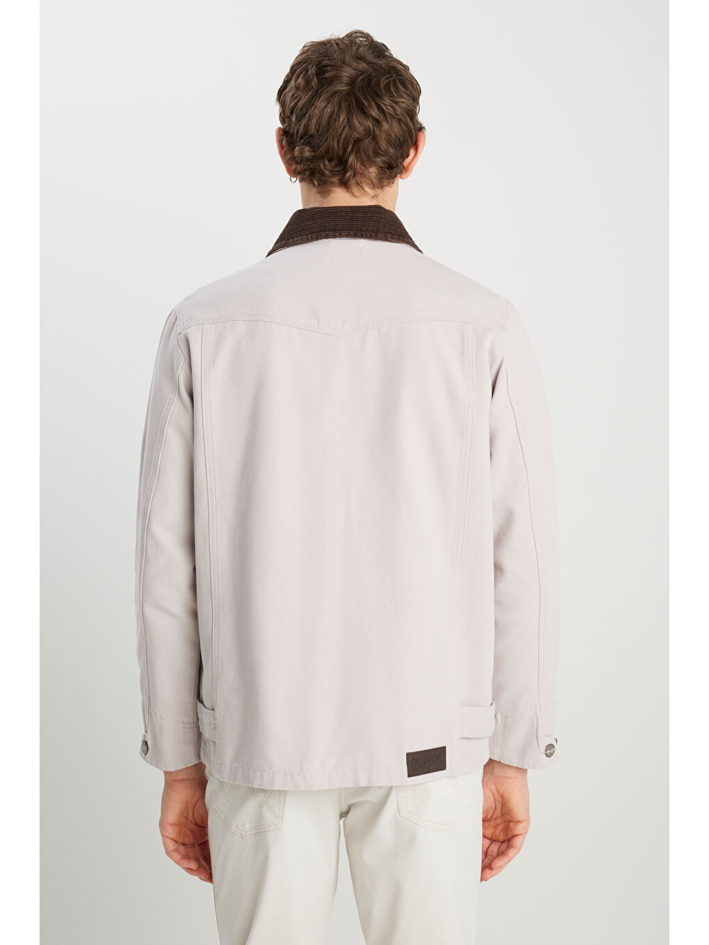 %100 Pamuk Regular Fit Normal Kesim Kadife Yaka Gri Ceket-4