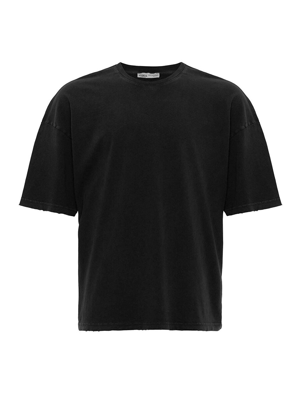 Yıkamalı Oversize Basic Tişört Siyah-1