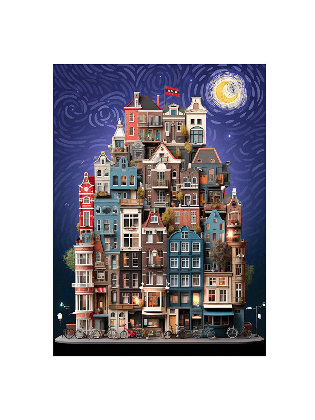 Puzzle 1000 Parça Amsterdam Starry Night 1183-1
