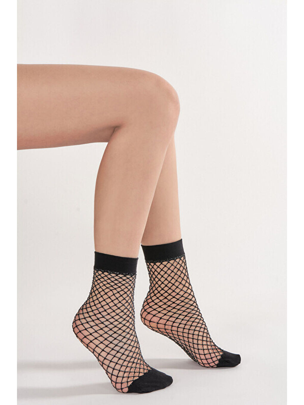 Siyah File Simli Soket Çorap-2