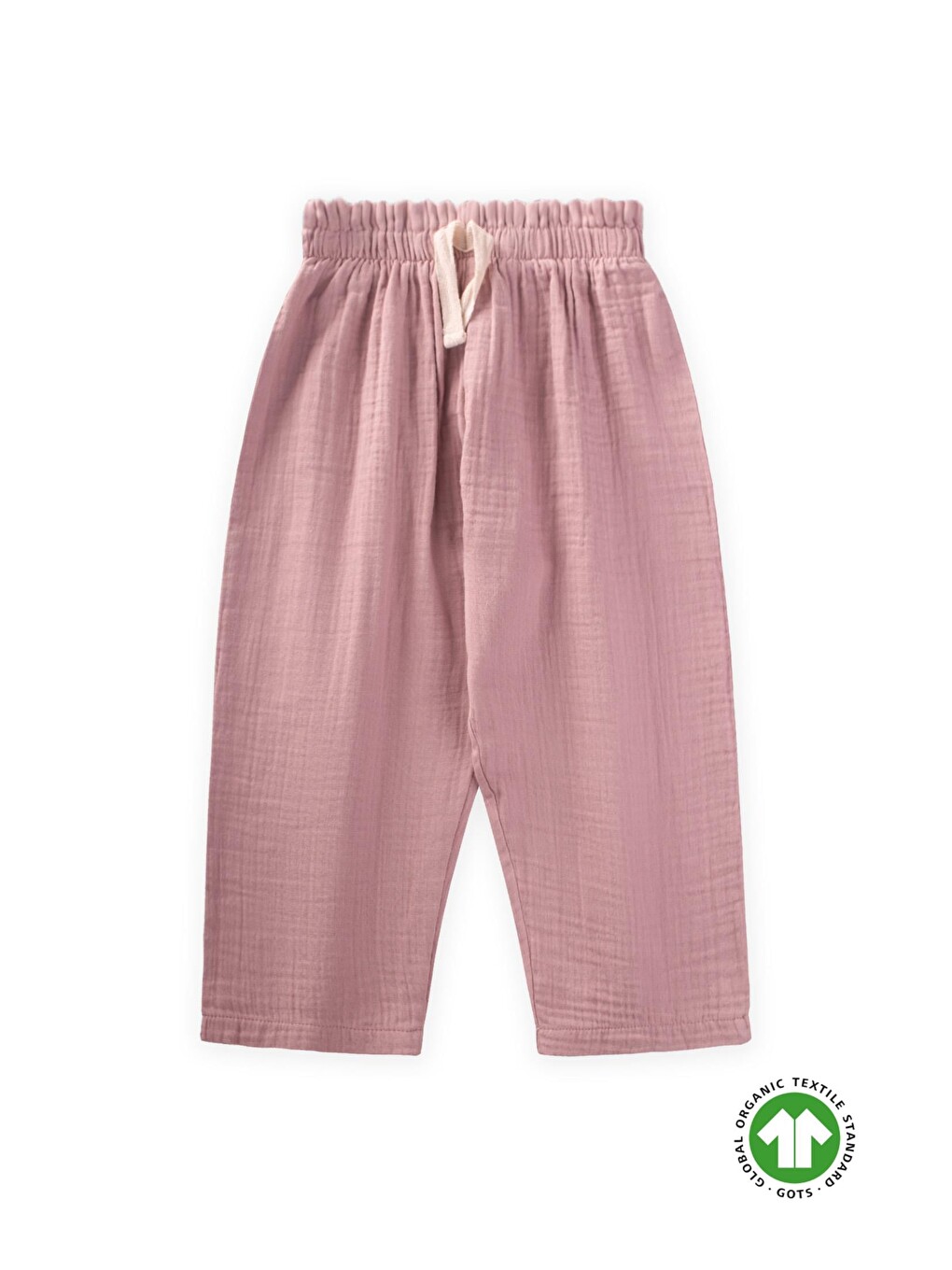 Turuncu Organic Beli Fırfırlı Geniş Kesim Müslin Pantolon 1-8 Yaş Bakır