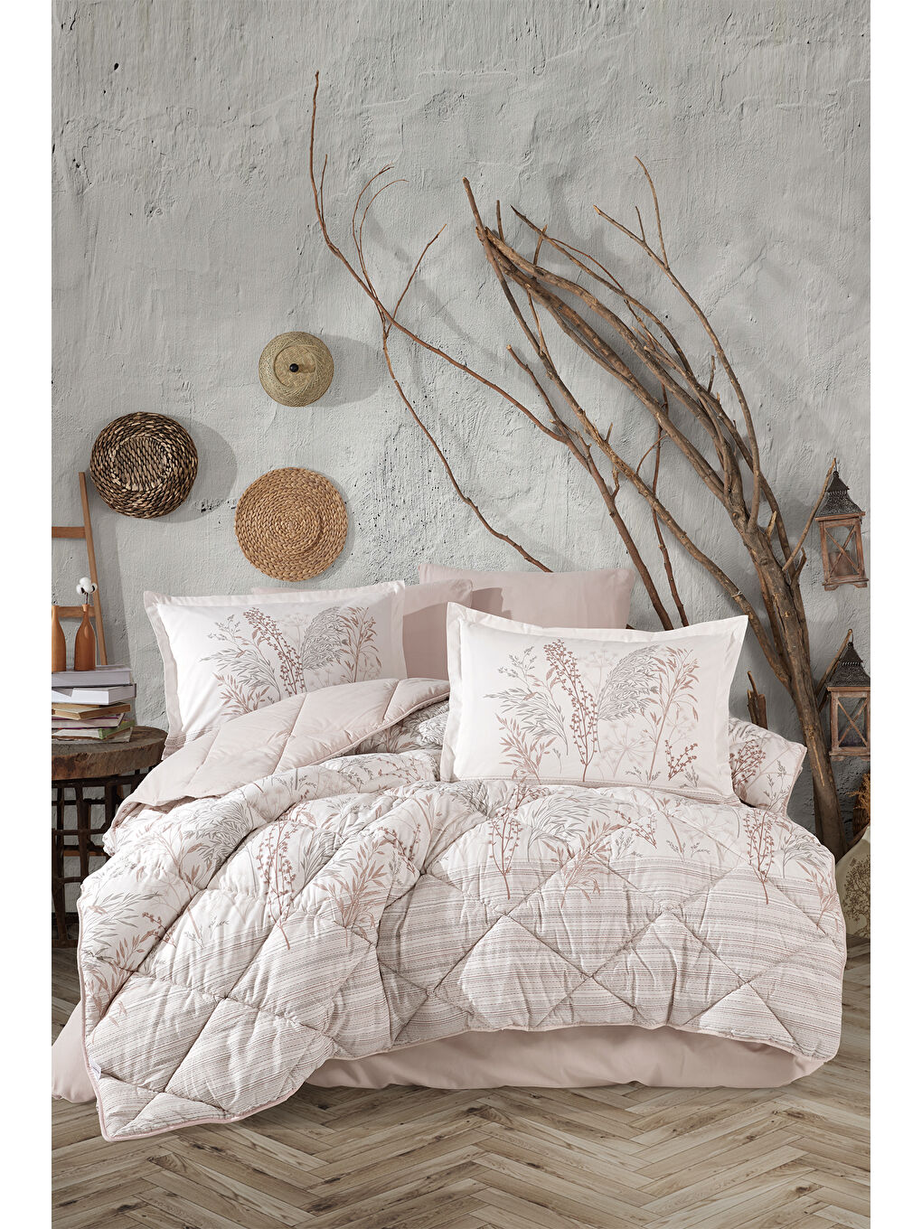 Bej Ranforce %100 Pamuk Çift Kişilik Uyku Seti Betina