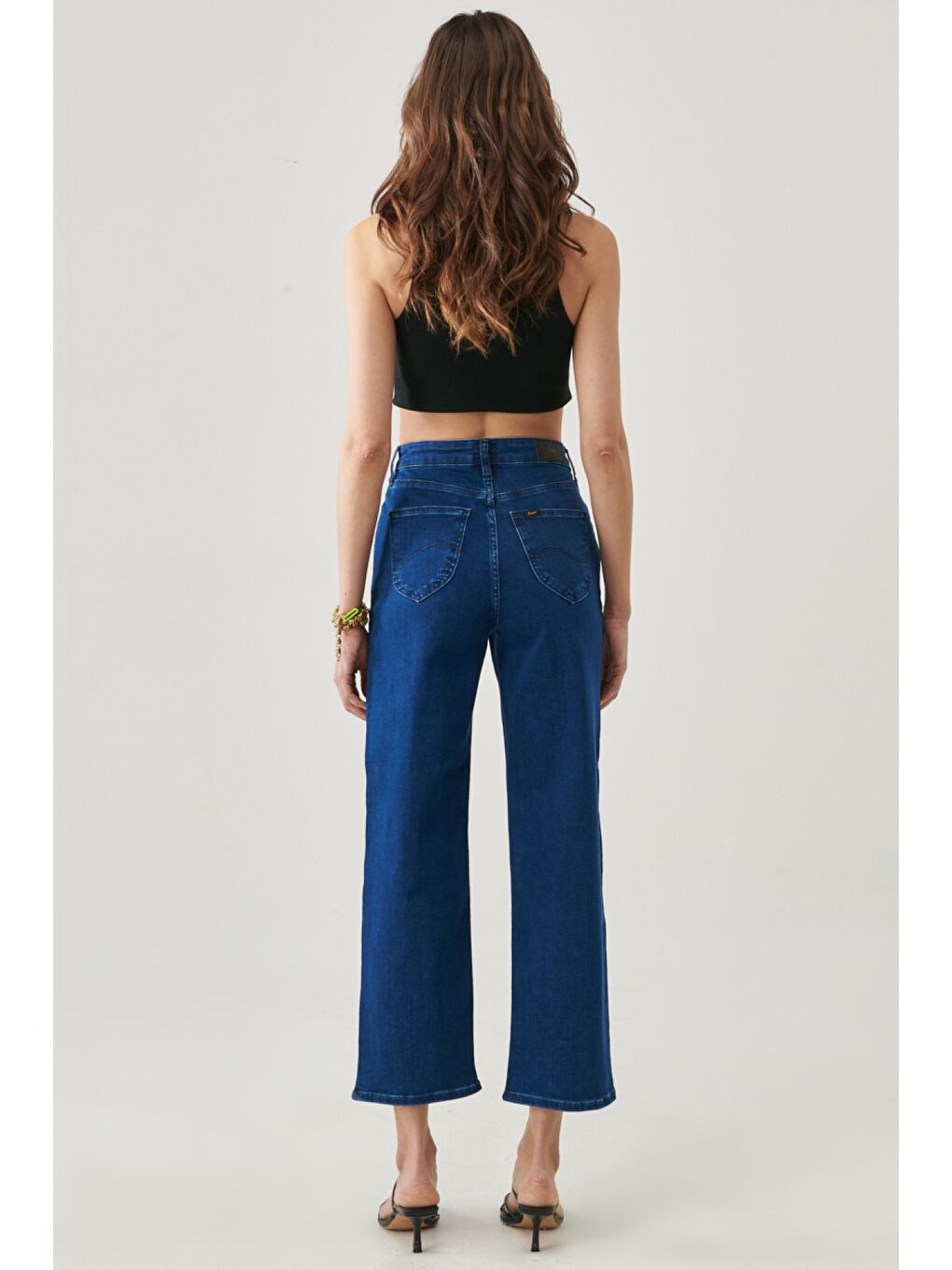 Mavi Wide Leg Fit Yüksek Bel Geniş Paça Esnek Jean Jean Pantolon-6