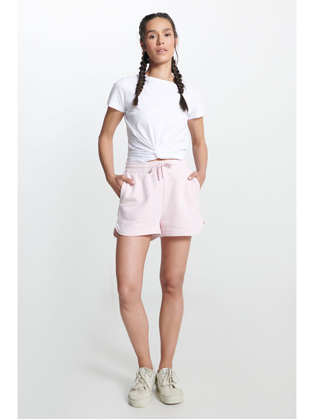 Regular Fit Normal Kesim Normal Bel Pembe Sweat Şort-1