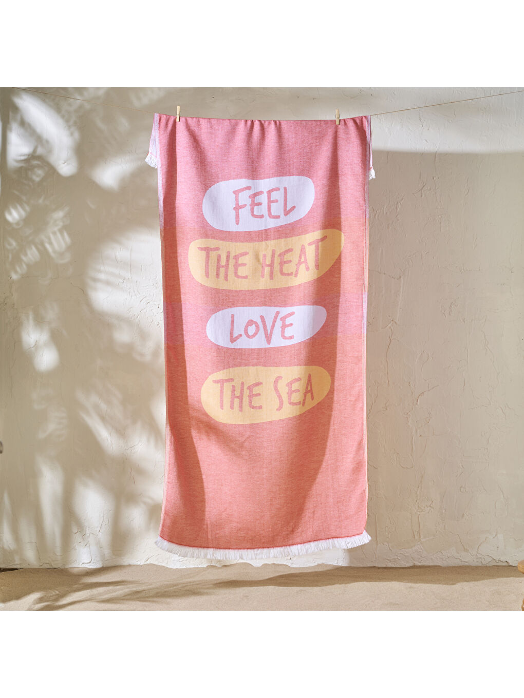 Kahverengi %100 Pamuk Love The Sea Peştemal Kiremit (90x160 cm)