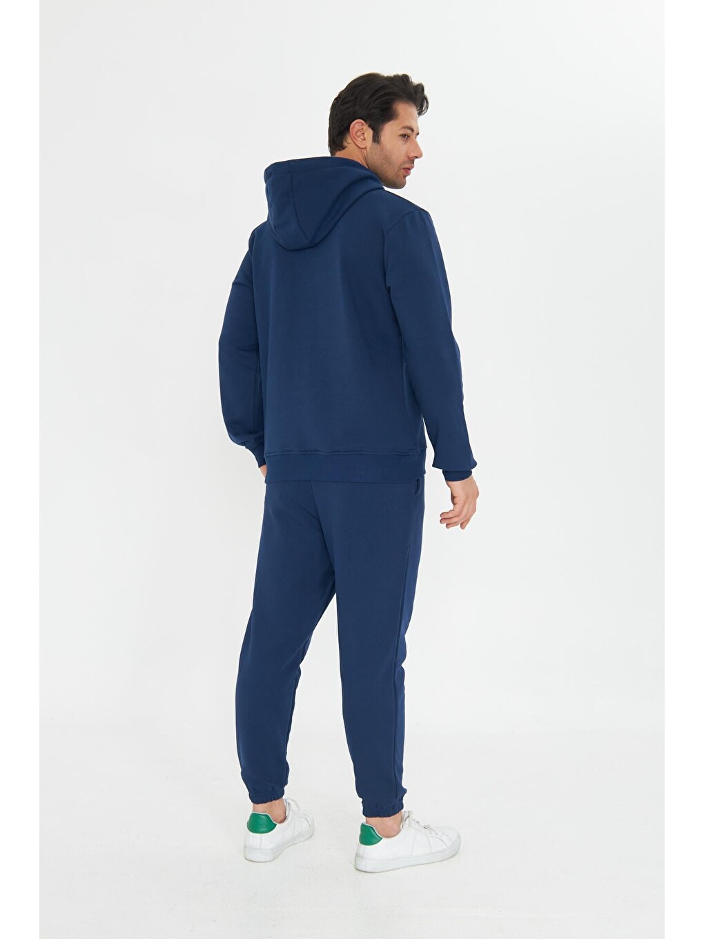 İndigo Şardonsuz 3 Iplik Pamuklu Basic Kapüşonlu Unisex Eşofman Takımı 5737-5
