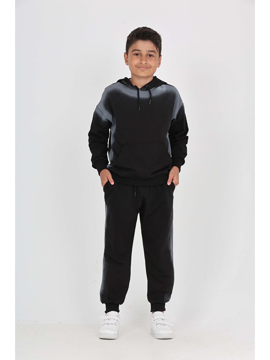 Siyah Erkek Çocuk Saturday Baskılı Eşofman Takım-2