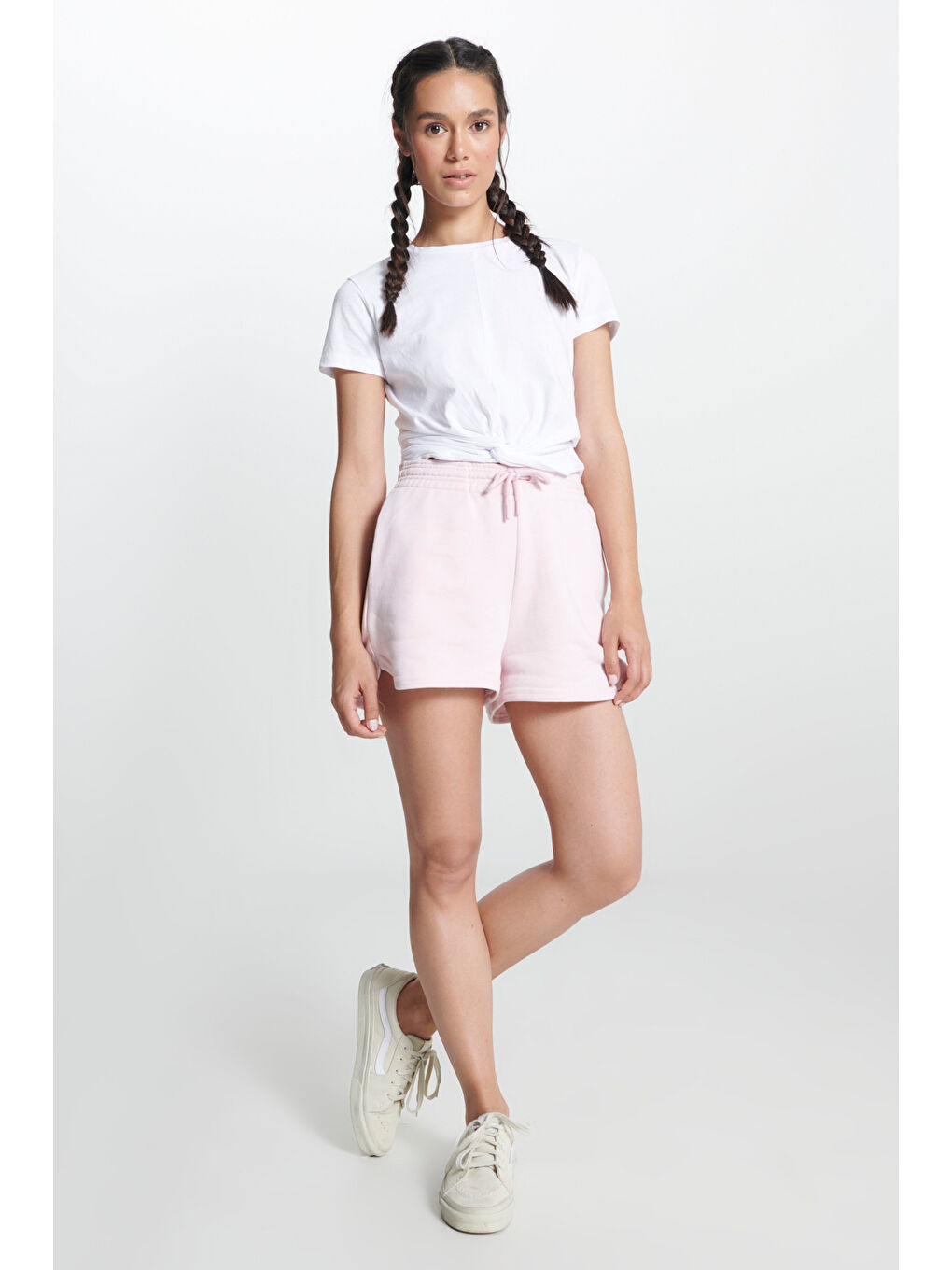 Regular Fit Normal Kesim Normal Bel Pembe Sweat Şort-2