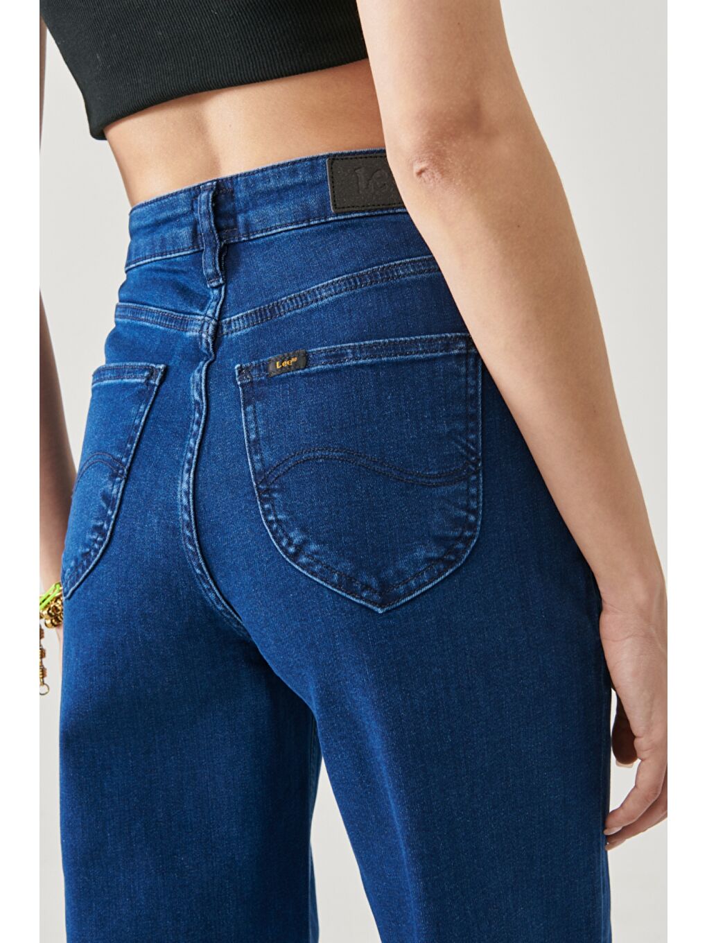 Mavi Wide Leg Fit Yüksek Bel Geniş Paça Esnek Jean Jean Pantolon-7