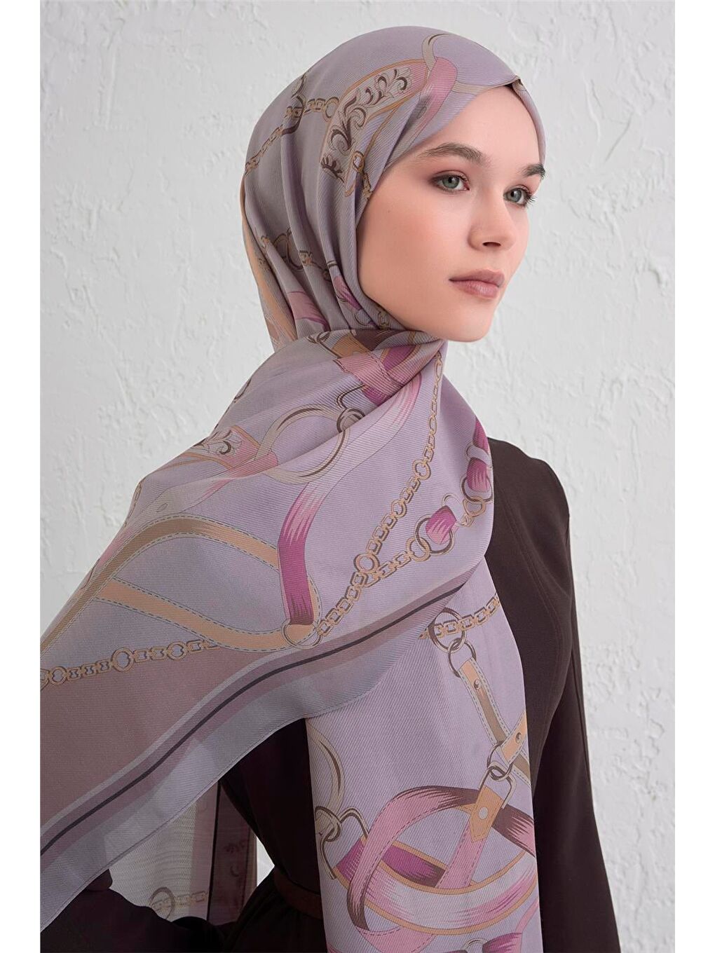 Lila Yün İpek Harmony Şal 9315 34-3