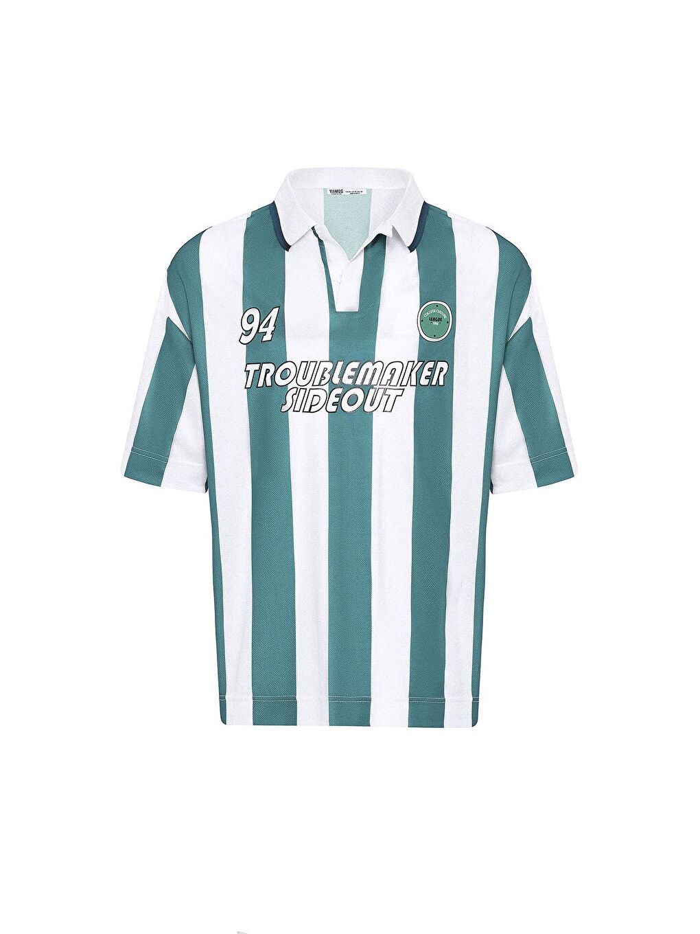 Oversize Polo Yaka Forma Tişört Yeşil-1